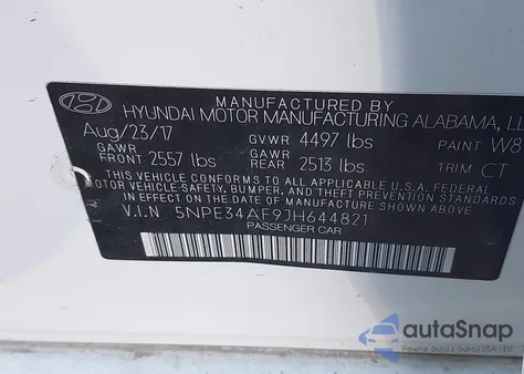 2018 Hyundai Sonata Limited z USA, uszkodzony, nr VIN 5NPE34AF9JH644821